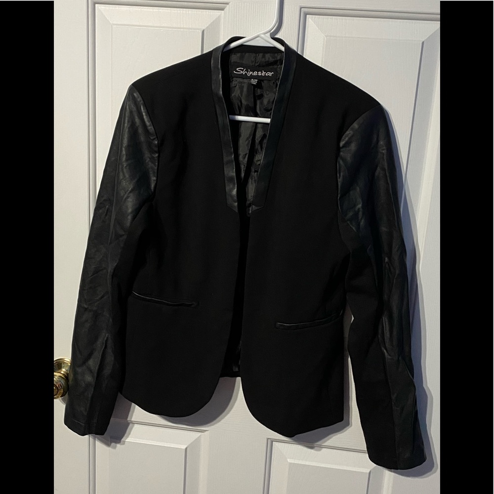 Black and pleather blazer